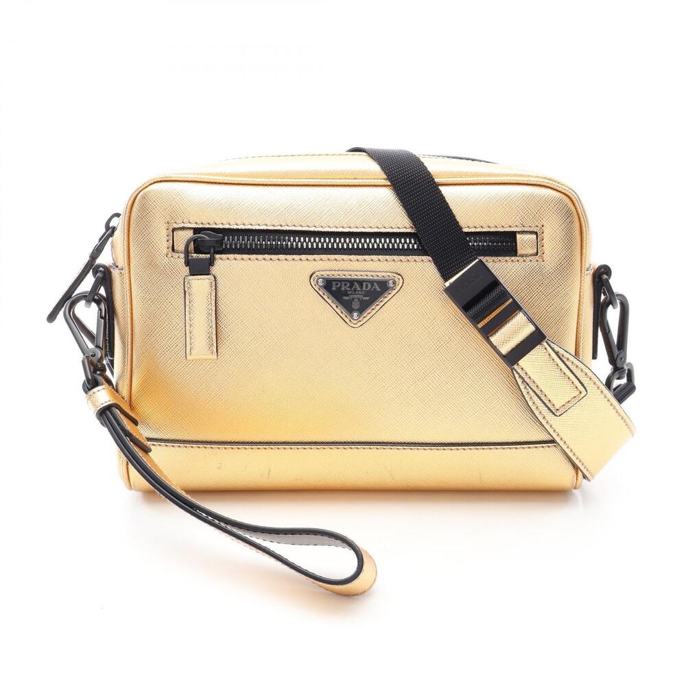 Prada Saffiano Travel Leather Shoulder Bag Tan